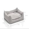 Juelle Rex Faux Leather Dog Bed with Fluffy Cushion, S–XXL, Dark Brown (70 x 50 cm) view 3