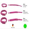 Adjustable Hand-Braided Oiled Leather Dog Collar, XXL 52–58 cm, 25 mm, Pink view 2