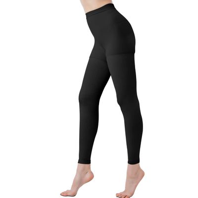 KINGJOZE Women's Medical Compression Leggings, 20–30 mmHg, Footless, Black, Large