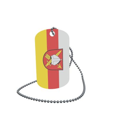 U24 Dog Tag ID Tag on Chain, Ndlingen Flag, Aluminum, 30 x 50 mm