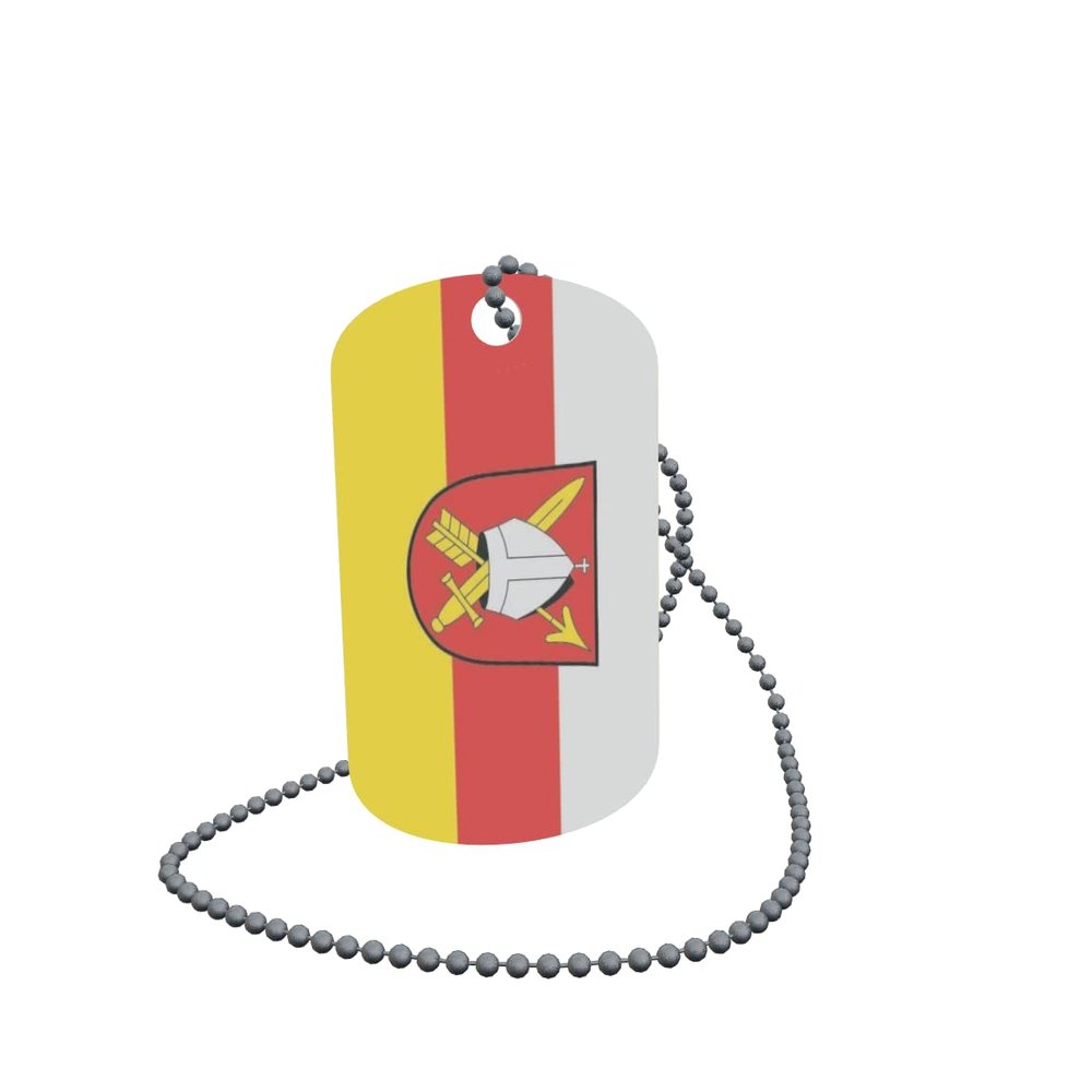 U24 Dog Tag ID Tag on Chain, Ndlingen Flag, Aluminum, 30 x 50 mm