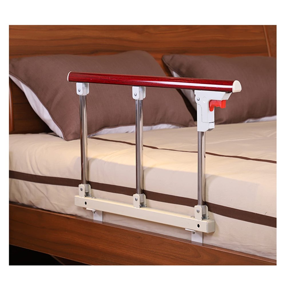 SHUDONGDEN Foldable Bed Rail Safety Guard for Adults, Fall Protection, Red