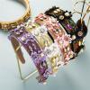 FAMoUsGoods Vintage Baroque Crystal Pearl Headband, Purple view 2