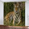 KQDMYT Blackout Curtains with Eyelets, Tiger Design, Noise Reduction, Thermal Curtains, 140 x 160 cm, Set of 2 view 1