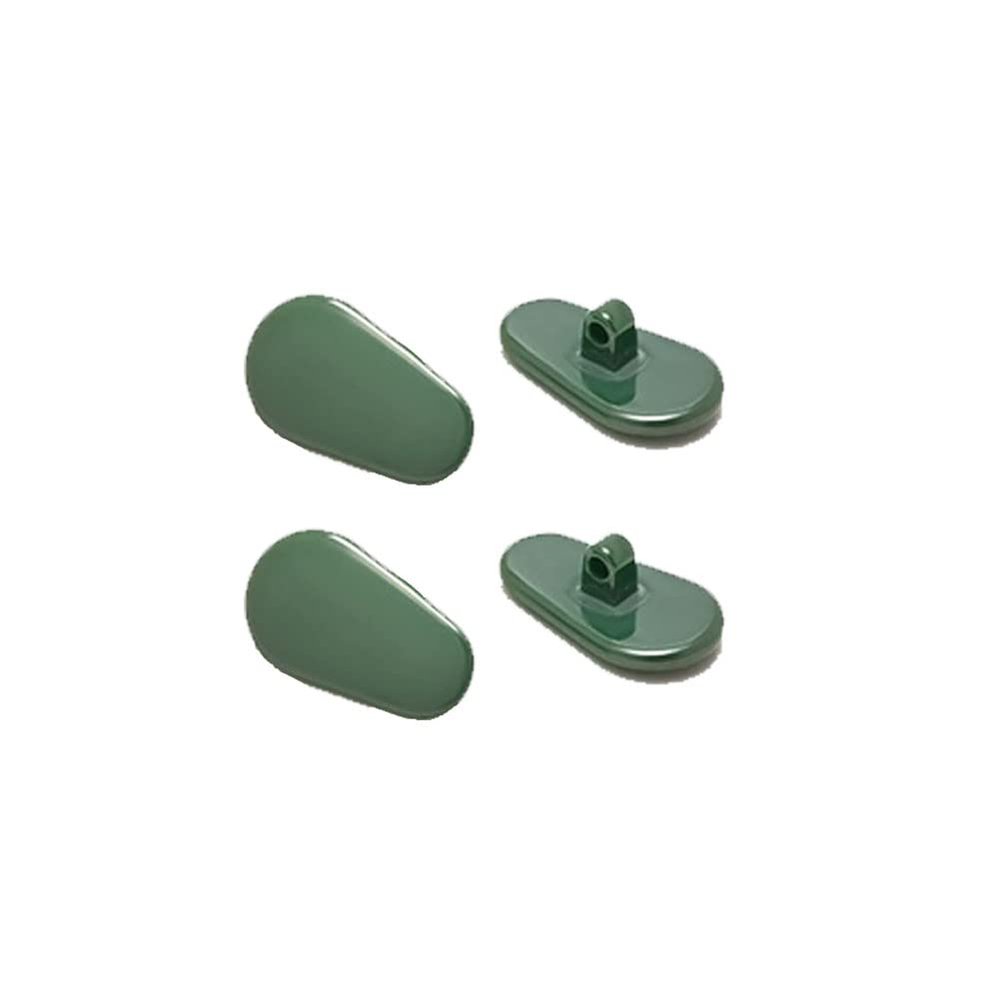 Ceramic Screw-On Nose Pads for Nearsighted Glasses, Green, 2 Pairs