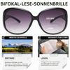 JM Classic Bifocal Reading Sunglasses for Women, Vintage Black, +2.0 (200835) view 3