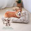 Galate Dog Sofa, Dog Bed with Removable, Washable Cover and Non-Slip Bottom, Washable Pet Sofa, Memory Foam Dog Bed with Cushion (L, Crimson Plaid) view 3