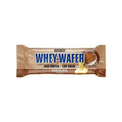 Weider Whey Wafer Protein Bar, 30% Protein, Chocolate-Coated, Low Sugar, 12 x 35 g, Chocolate