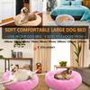 Round Donut Dog Bed, Plush Washable Pet Sofa, Pink, XL 80 cm/31.4 in view 2