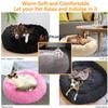 Round Donut Dog Bed, Plush Washable Pet Sofa, Pink, XL 80 cm/31.4 in view 4