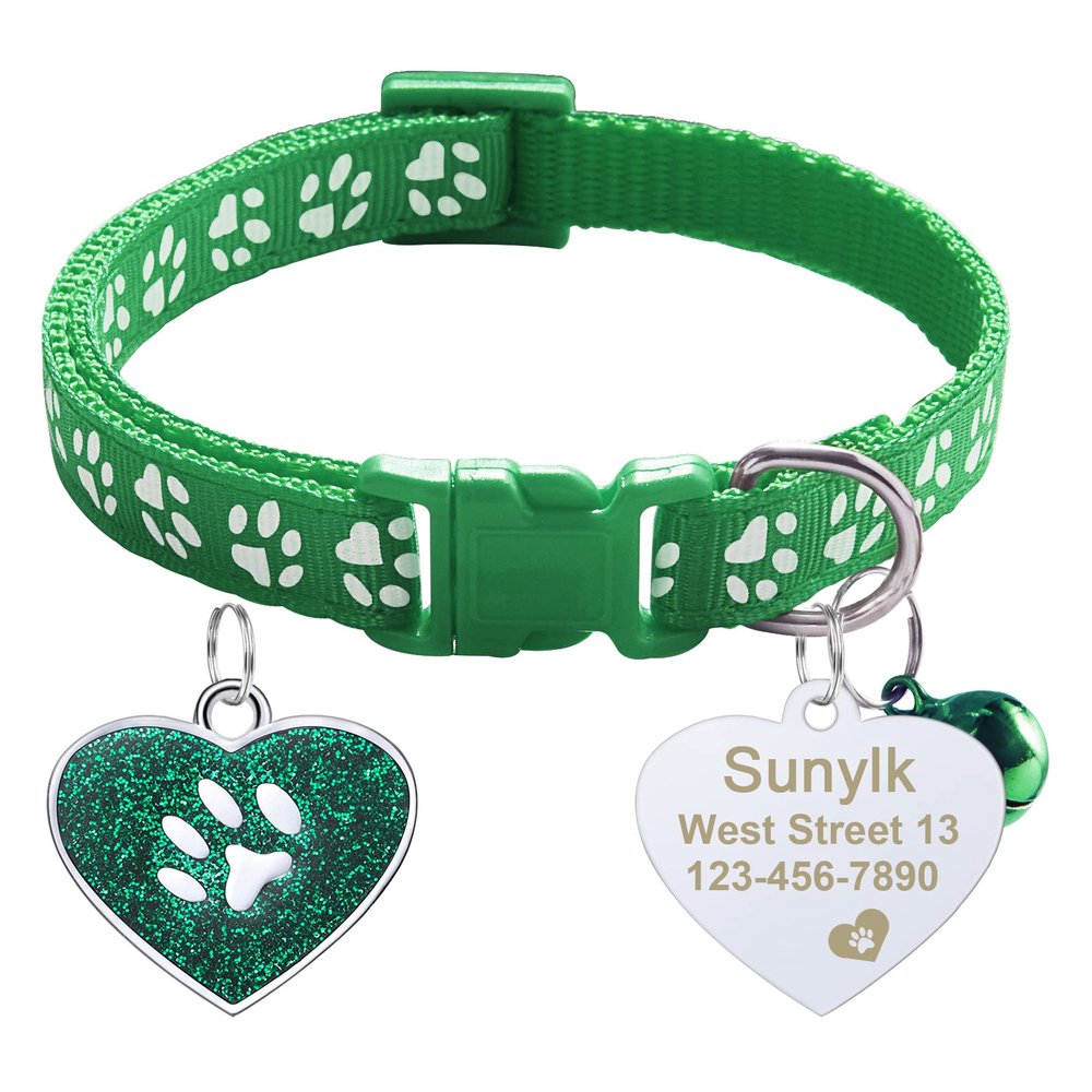 CAMAL Personalized Cat Collar with Heart Tag