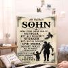 UOOYAA Plush Fleece Blanket, Personalized Gift for My Son from Dad, Inspirational Throw for Couch, Bed, or TV view 2