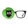 Reusable Embroidered Orthoptic Eye Patch for Amblyopia, Lazy Eye and Occlusion Therapy, Black Owl, Lime (Right Eye) view 1