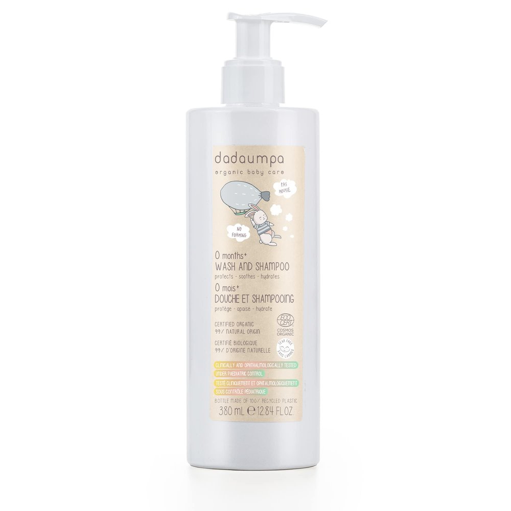 Dadaumpa Organic 2-in-1 Baby Shampoo & Body Wash 0+ Months, 380 ml