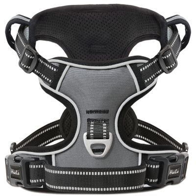 HEELE Dog Harness, No-Pull Harness for Large Dogs with Handle, Gray, L