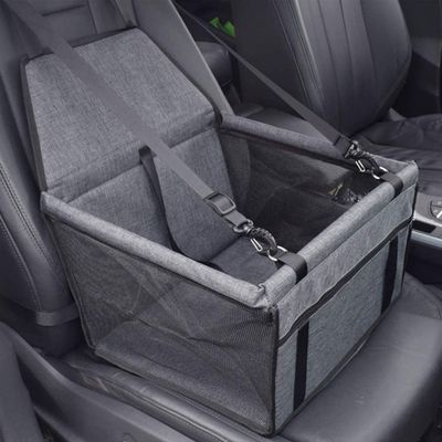 LHCY Dog Car Seat, Foldable Waterproof Carrier for Small Dogs and Cats, Dark Gray