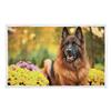 Warm Printed German Shepherd Dog Blanket with Floral Design view 1