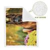 Warm Printed German Shepherd Dog Blanket with Floral Design view 2