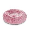 NIQIU Soft Long-Plush Pet Bed, Fluffy Round Dog Bed and Cat Mat, Washable, White/Red, M-60 cm view 1