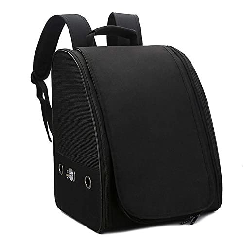 Portable Bird Carrier Backpack, Breathable Parrot Travel Bag for Large and Small Birds (BK)