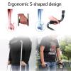1 Pair Folding Adjustable Underarm Crutches, Ergonomic S-Shaped Aluminum, Black view 2