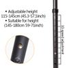 1 Pair Folding Adjustable Underarm Crutches, Ergonomic S-Shaped Aluminum, Black view 3