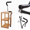1 Pair Folding Adjustable Underarm Crutches, Ergonomic S-Shaped Aluminum, Black view 4