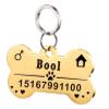Engraved Stainless Steel Pet ID Tag, Bone, Gold, L view 1