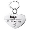 Engraved Pet ID Tag for Kittens, Puppies, Dogs and Cats, Stainless Steel, Breakaway Collar Tag, Name/Phone/Sex, Heart, Silver, M view 1