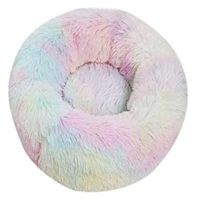 Aldenhovен Goods Round Plush Dog Bed, Rainbow, 80 cm