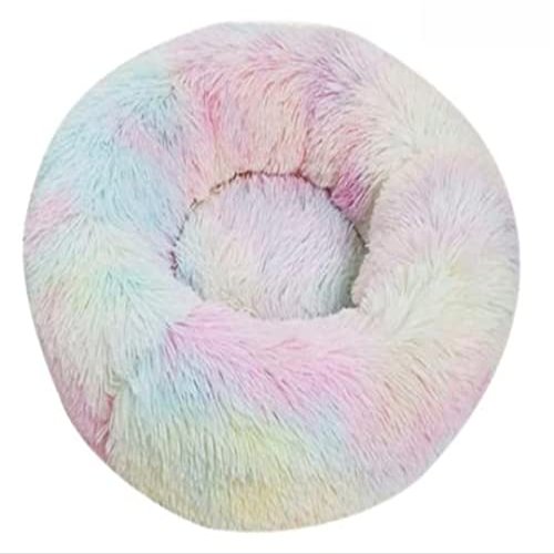 Aldenhovен Goods Round Plush Dog Bed, Rainbow, 80 cm