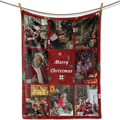 UOOYAA Personalized Photo Blanket, Custom Picture and Text Collage, Super Soft Fleece Blanket, Gift for Friends, Family, Babies and Pets, 8 Photos, 140 x 180 cm