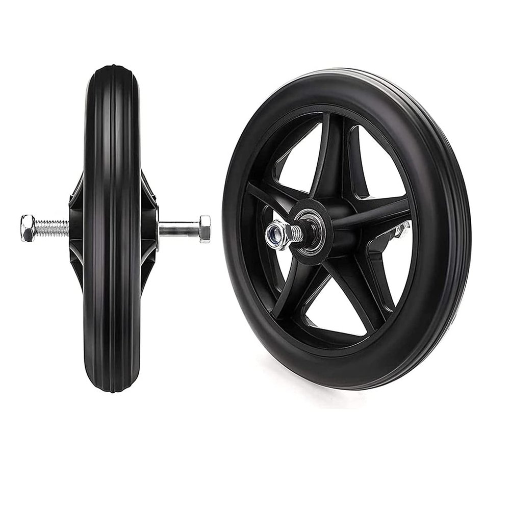 LIGUOYI 2-Pack Wheelchair Front Wheels, Solid Non-Slip Tires, 6/7/8 in
