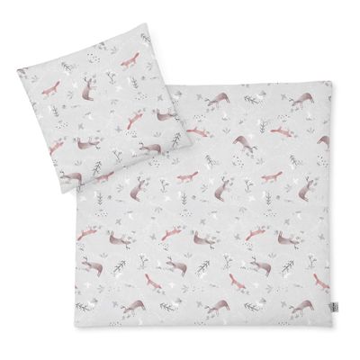 Julius Zöllner Baby Bedding Set, 100% Cotton, 80 x 80 + 35 x 40 cm, Woodlife