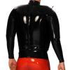 MCWJ Sexy Inflatable Latex Shirt, Long Sleeves, Back Zippers, Black, Plum Red, XS view 2