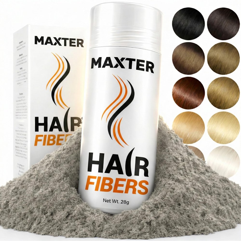 Maxter Hair Fibers for Hair Thickening – Gray Hair Powder