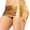 Women's Sexy Wet-Look Metallic Mini Skirt, Gold, One Size view 1