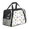 Pet Carrier Bag with Retro Butterfly Pattern, Soft-Sided, Foldable, Airline Approved view 1