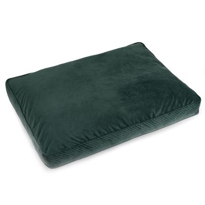 BOUTIQUE ZOO Exclusive Dog Bed with Memory Foam, Green Velvet, XXL 100 x 120 cm