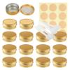 LusDoly 100-Pack 60 ml Gold Empty Aluminum Screw-Top Tins, 68 x 25 mm, with Spatulas and Labels view 1