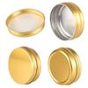 LusDoly 100-Pack 60 ml Gold Empty Aluminum Screw-Top Tins, 68 x 25 mm, with Spatulas and Labels view 3
