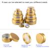 LusDoly 100-Pack 60 ml Gold Empty Aluminum Screw-Top Tins, 68 x 25 mm, with Spatulas and Labels view 4