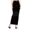 Long Black Natural Latex Skirt, Ankle-Length, Back Slit, S view 1