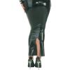 Long Black Natural Latex Skirt, Ankle-Length, Back Slit, S view 3