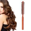 Round Blow-Dry Brush with Soft Nylon Bristles and Natural Wood Handle view 1