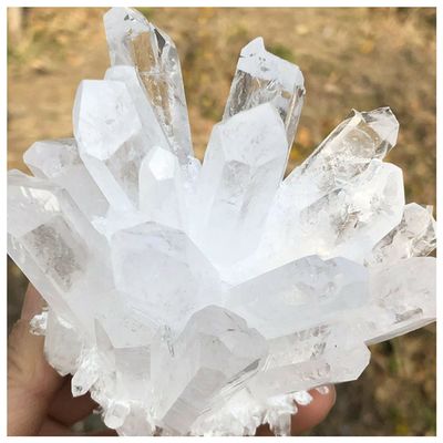 ZTBH Natural White Quartz Crystal Cluster, Meditation and Home Decor (750–800 g)