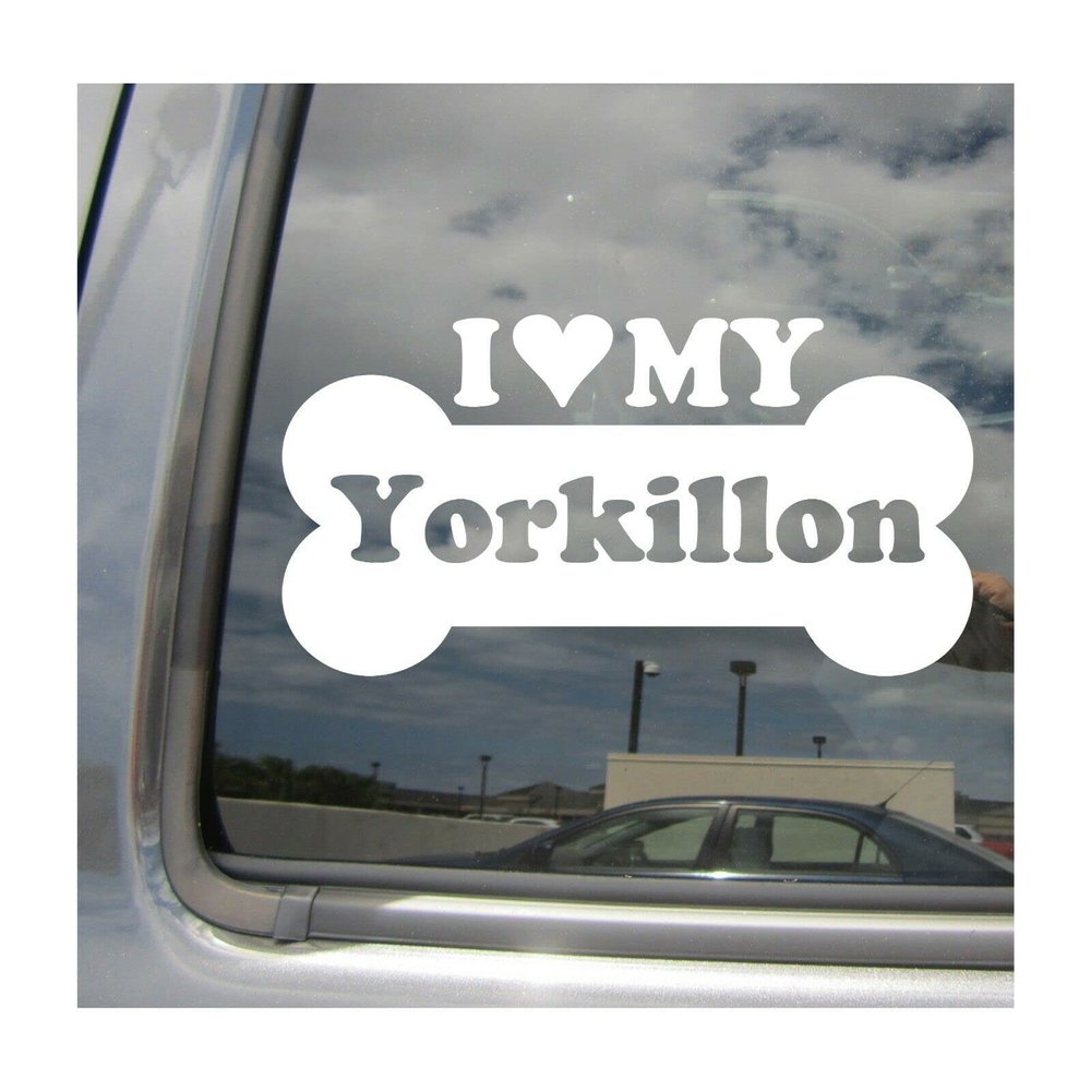 myrockshirt I Love My Yorkillon Mixed Dog Bone Sticker, approx. 17 cm