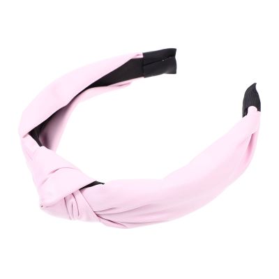 Minkissy Leather Knotted Headband with Cross Knot