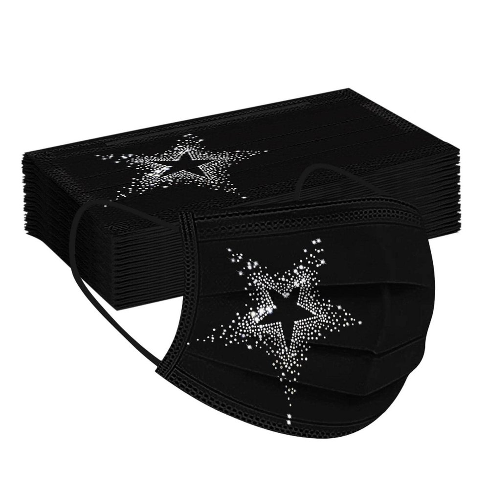 MEIYOUMK 50-Pack Adult Face Coverings, Floral Pattern, 3-Layer Breathable Multifunctional Neck Gaiter