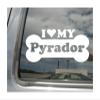 myrockshirt I Love My Pyrador Mixed-Dog Bone Sticker, Approx. 17 cm view 1